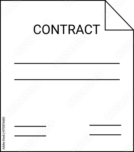 contract paper icon with white background