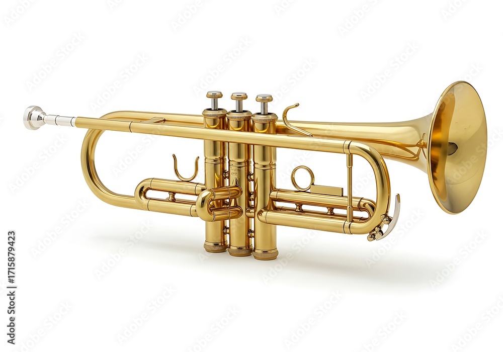 Obraz premium Golden trumpet instrument