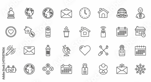 Wallpaper Mural Discover a world of minimalist line icons for your creative projects, including business, lifestyle, travel, and love themes in this versatile and trendy design asset Torontodigital.ca