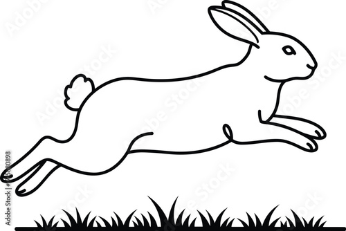 Speedy Rabbit Leaping Over Green Grass