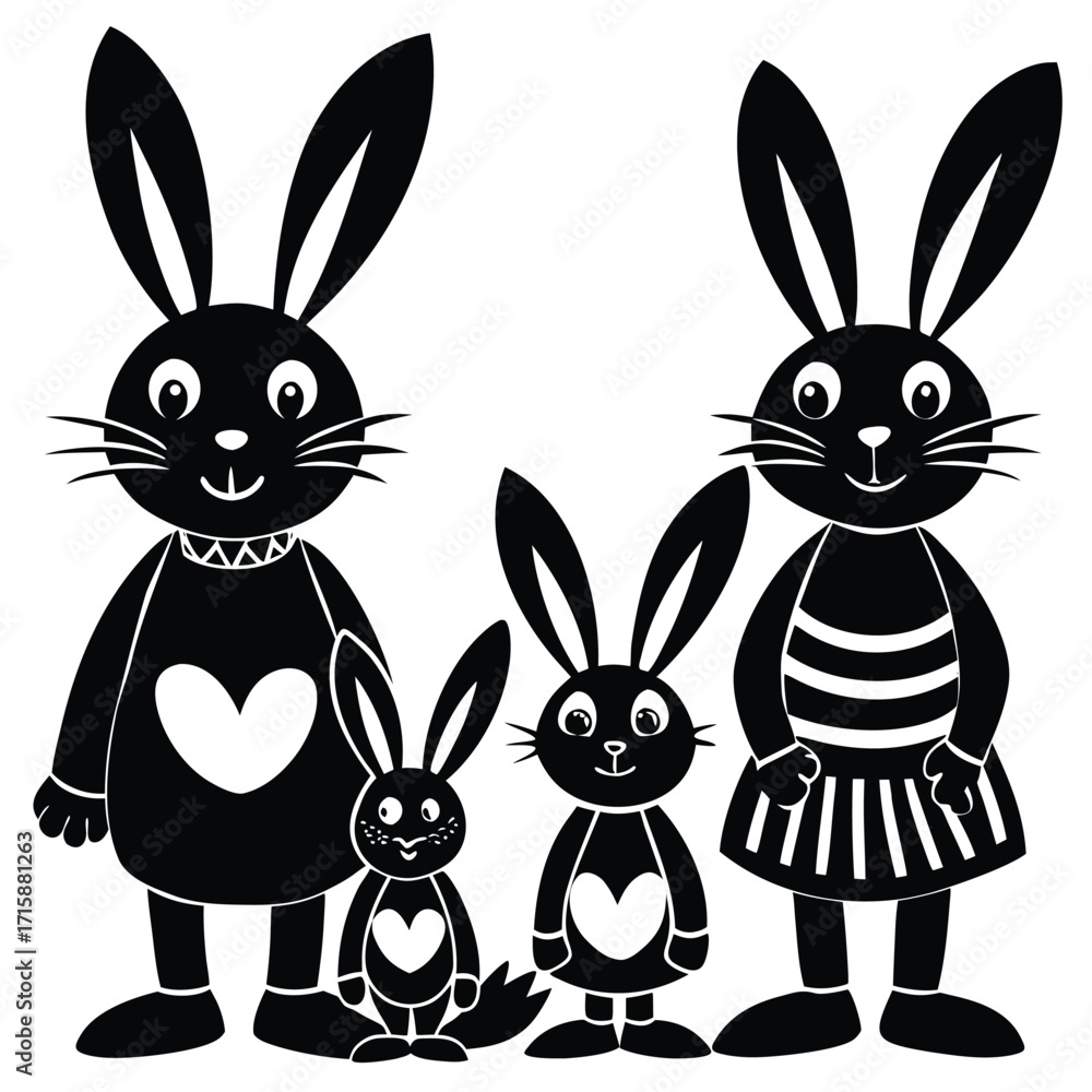 Fototapeta premium vector illustration of rabbits
