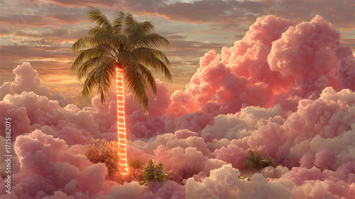 Neon Palm Tree