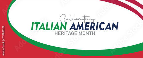 Italian American Heritage Month. Happy holiday celebrate annual in October. Italy and United States flag. Culture month