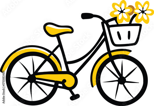 vintage bicycle with flowers
