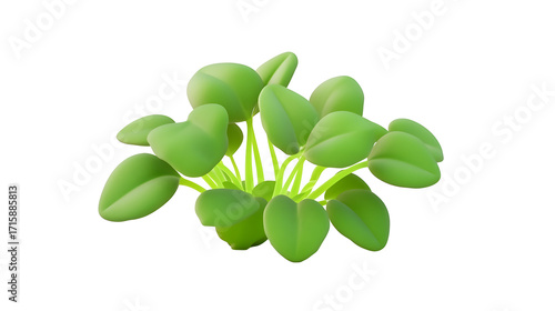Cluster of Vibrant Green Leaves in Nature Minimalist Organic Design