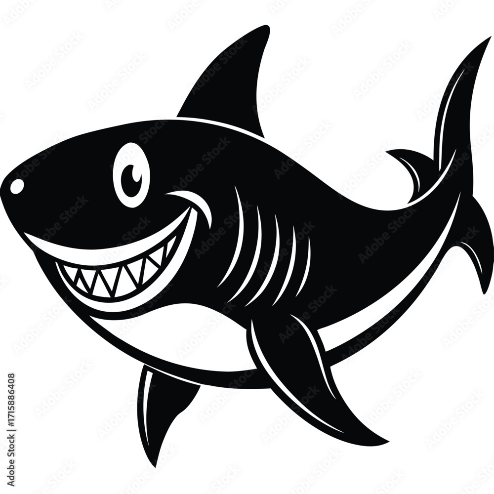 Obraz premium shark cartoon isolated on white