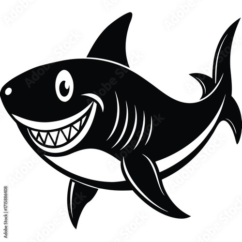shark cartoon isolated on white