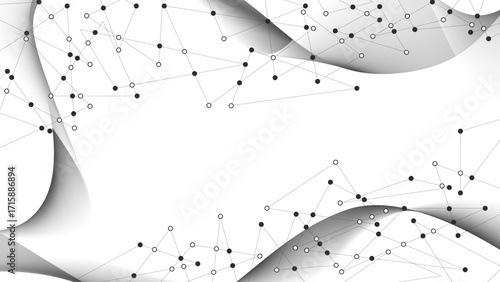 Modern abstract technology background with digital network connections, flowing wave lines, and futuristic design. Perfect for tech, AI, blockchain, and innovation concepts.