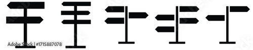 Signpost icon flat illustration set logo 