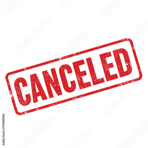 A red stamp displaying the word canceled on a white background
