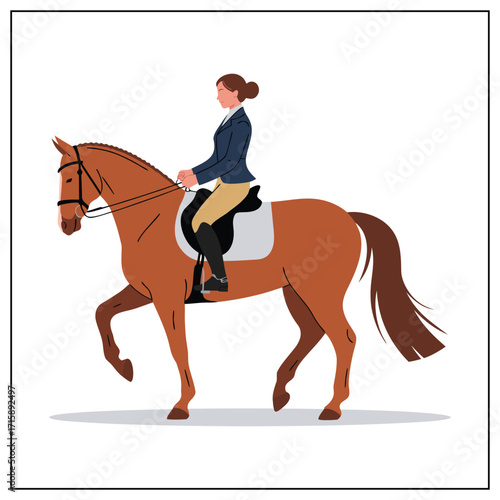 Equestrian concept illustration flat vector