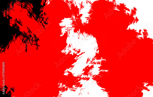 Creative abstract grunge texture featuring red, black, and white brush strokes. Perfect for digital art, backgrounds, posters, and modern graphic design projects.