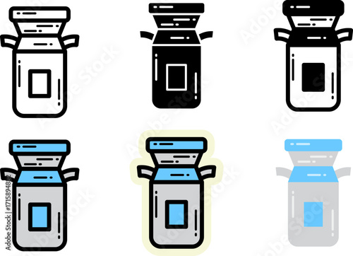 set of milk tank icon