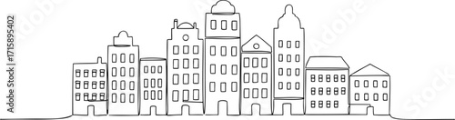 A single-stroke townscape