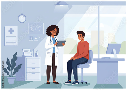 doctor and patient in hospital, 