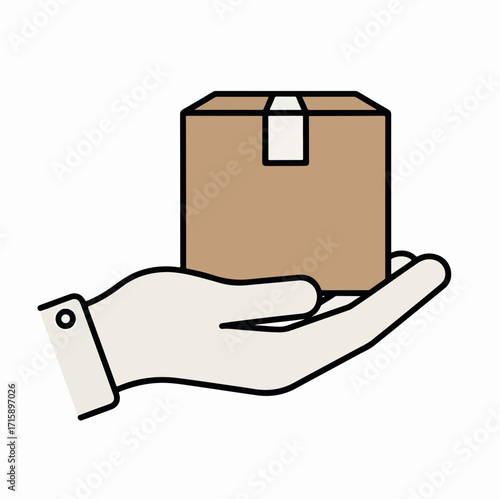 Hand Holding Delivery Package for Logistics Websites, E-commerce Blogs, Shipping Services, Order Management Solutions, and Delivery Tracking Content