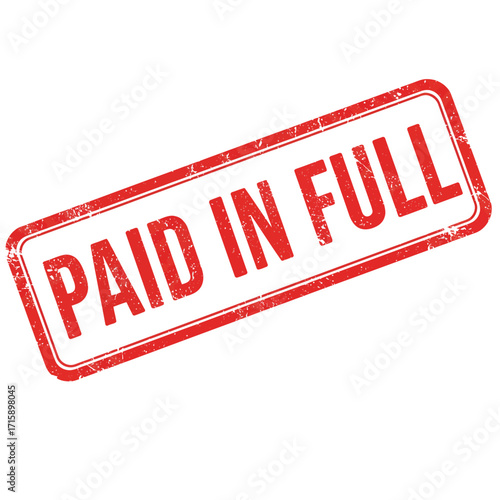 Red rubber stamp displaying the phrase paid in full prominently