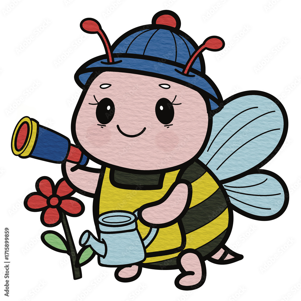 Obraz premium Happy Cute Bee Clipart