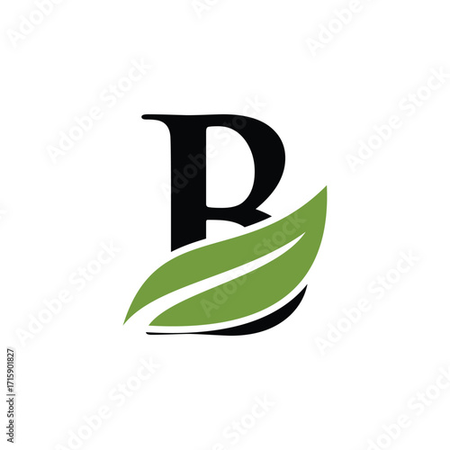 leaf letter logo initials	