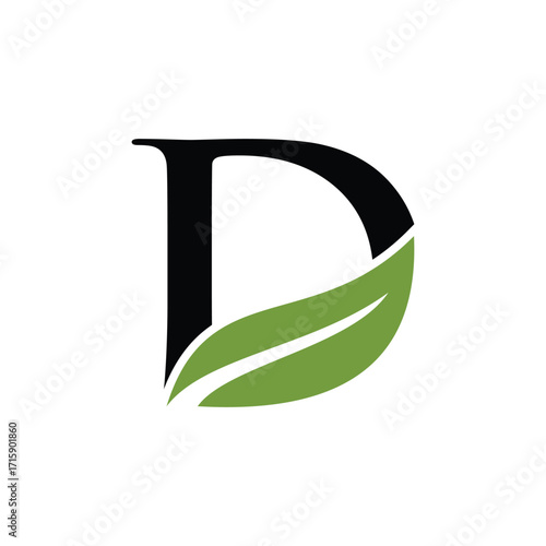 leaf letter logo initials	