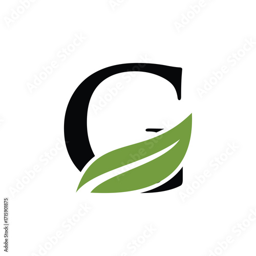 leaf letter logo initials	