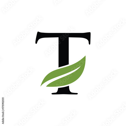 leaf letter logo initials	