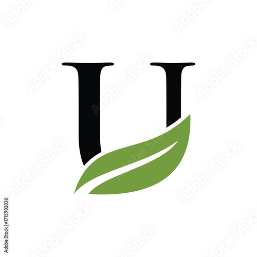 leaf letter logo initials	