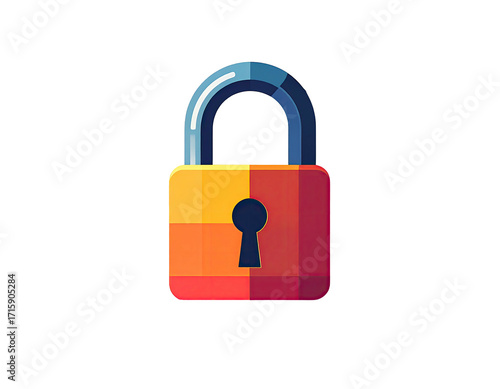 Colorful pixelated padlock icon (4)