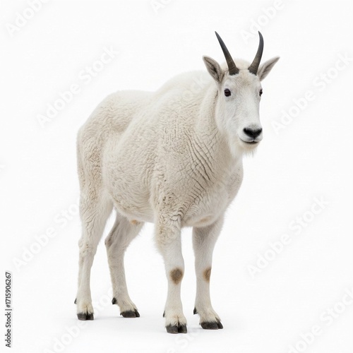 white goat on white background