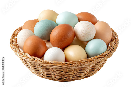 Wallpaper Mural Assorted eggs in a shallow basket Torontodigital.ca