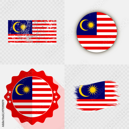 Malaysia National Flag Icon Collection.
