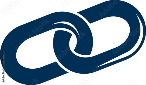 Interlocking chain links symbol representing connection strength partnership unity and security of vector design