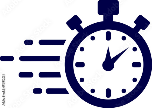 Speedy stopwatch icon fast time elapsed movement speed business concept symbol of vector design