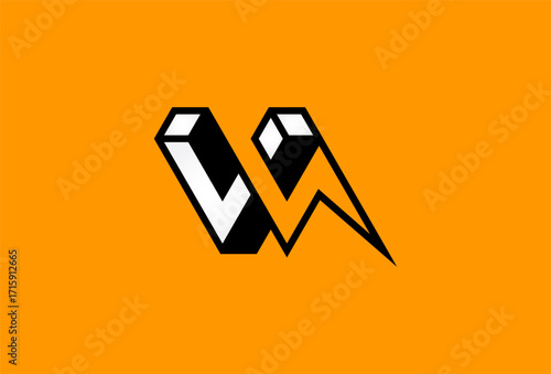 Letter V Volt Logo, Letter V with thunder bolt combination in 3d style logo design, vector illustration
