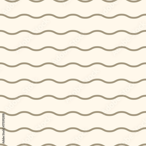 Warm brown wavy lines on a creamy white background create a seamless, gentle pattern. Ideal for minimal, cozy, or organic-style design projects across both digital and print use.