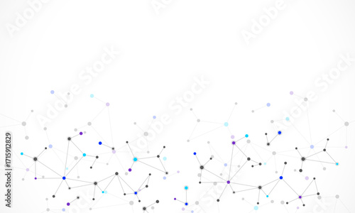 Molecular structure and genetic engineering, molecules DNA, neural network, scientific research. Abstract background for innovation technology, science, healthcare, and medicine