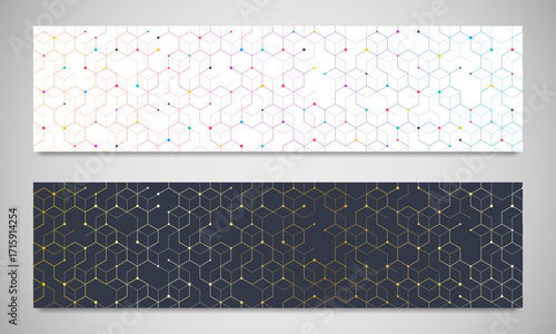 Abstract geometric background with hexagons shape pattern for banner or website header template