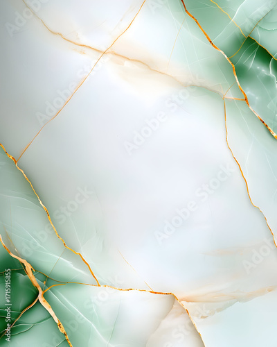 Elegant green marble with gold veins creates a luxurious and modern design aesthetic