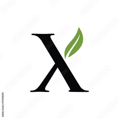leaf letter logo initials	