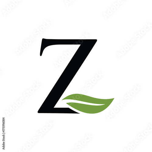 leaf letter logo initials	