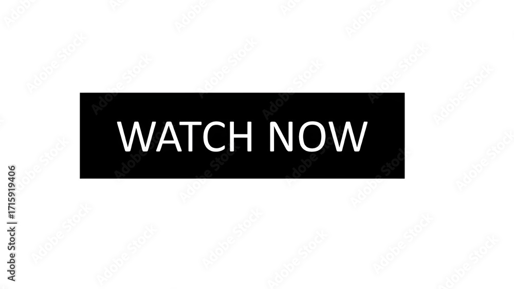 Fototapeta premium Black “Watch Now” button isolated on white background