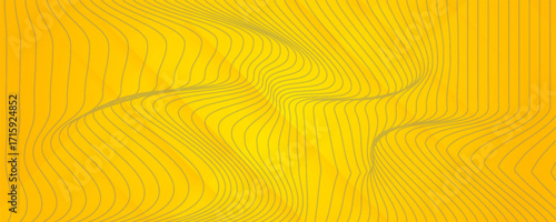 Bright orange-yellow gradient abstract fluid wave background with halftone, modern dynamic wallpaper.