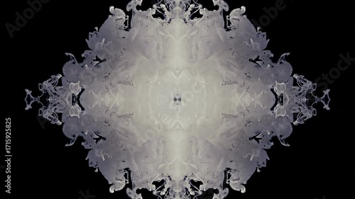 An abstract symmetrical pattern. Dynamic live hypnotic background. Esotericism and meditation. Psilocybin trance. Illusory fantasy background