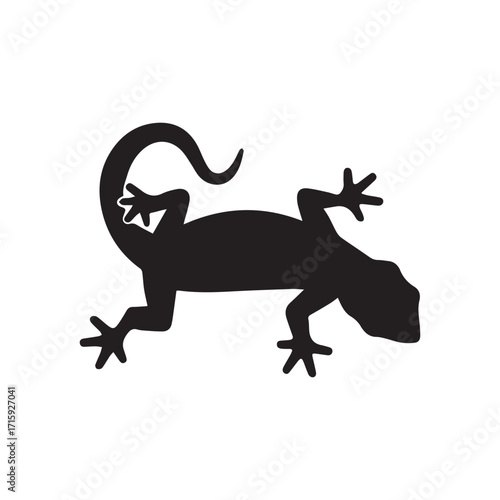 Abstract house and lizard design symbolizing shelter, nature, and protection