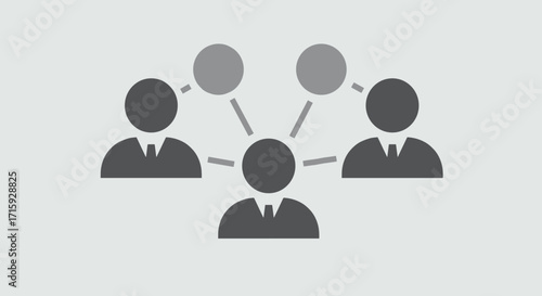 Minimalist silhouette of business team networking concept