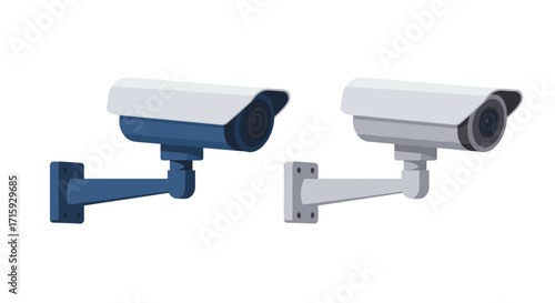 Surveillance cameras: dual wall-mounted design for security and monitoring