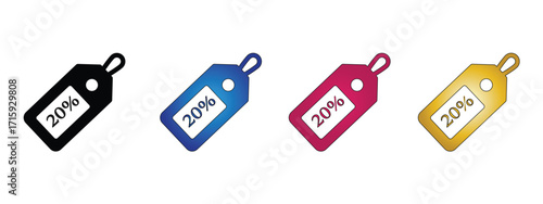 Discount Vector Icon Set. Illustrator