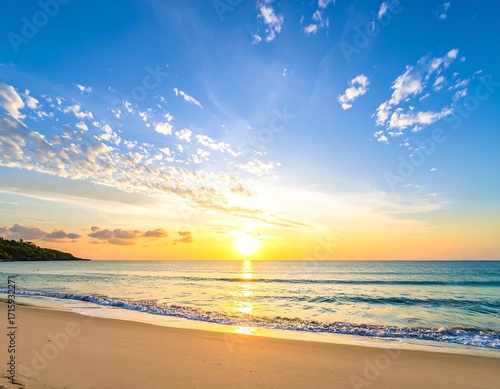 Sunrise over a tropical beach