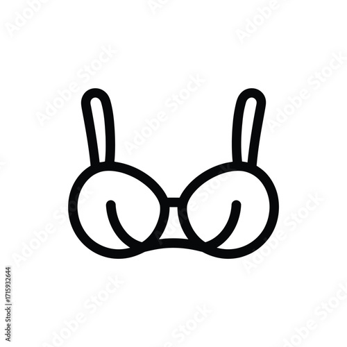 Minimalist black and white line art bra vector illustration scalable eps icon silhouette vector illustration white background