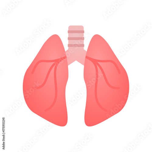Pink lung organ medical icon vector design